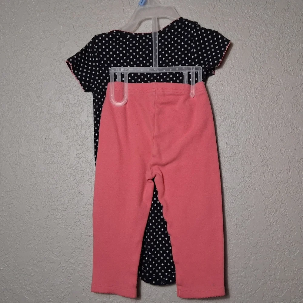 Carter’s | "Smile" | Polka Dot | Onsie & Pink Pants | Girl 6-12M - Picture 4 of 7